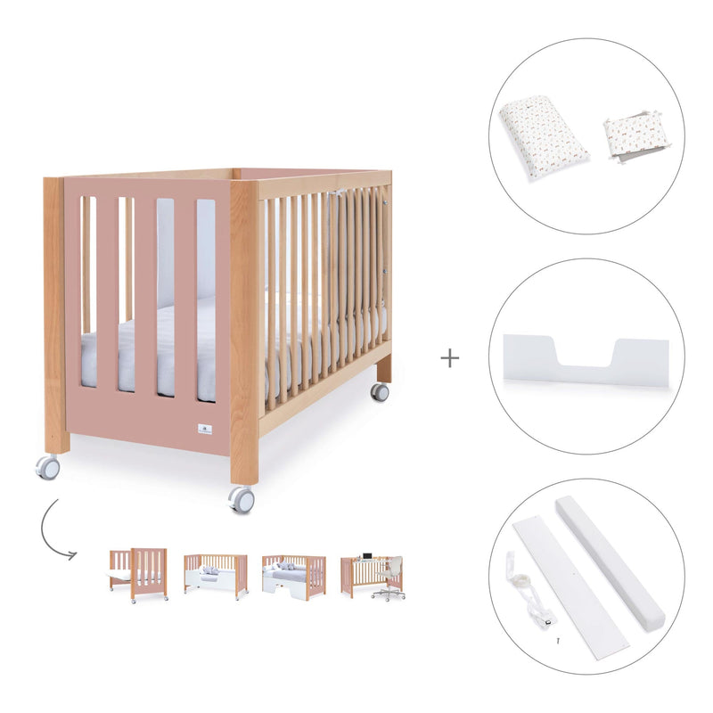 Lettino co-sleeping 60x120 cm (5in1) legno/rosa · Occa C166-M9559