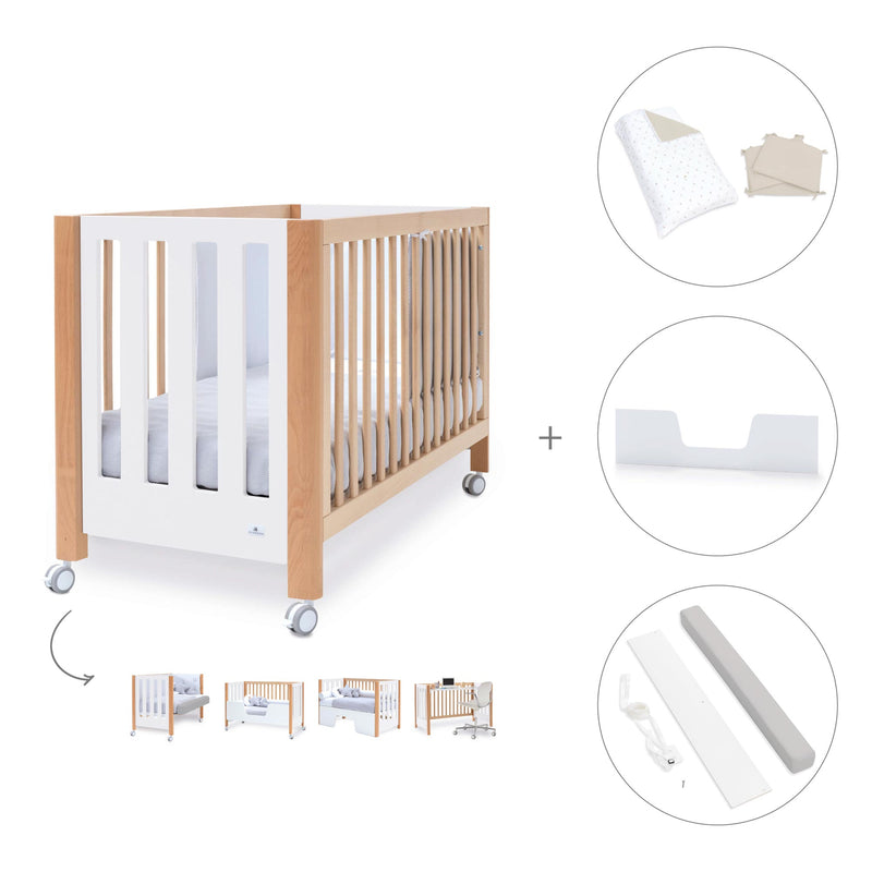 Lettino co-sleeping 60x120 cm (5in1) legno/bianco · Occa C166-M9577