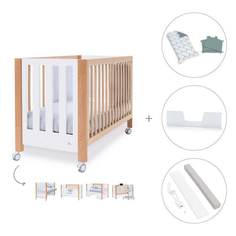 Lettino co-sleeping 60x120 cm (5in1) legno/bianco · Occa C166-M9577