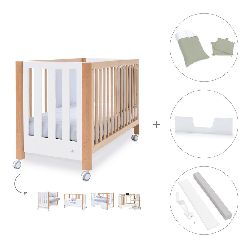 Lettino co-sleeping 60x120 cm (5in1) legno/bianco · Occa C166-M9577