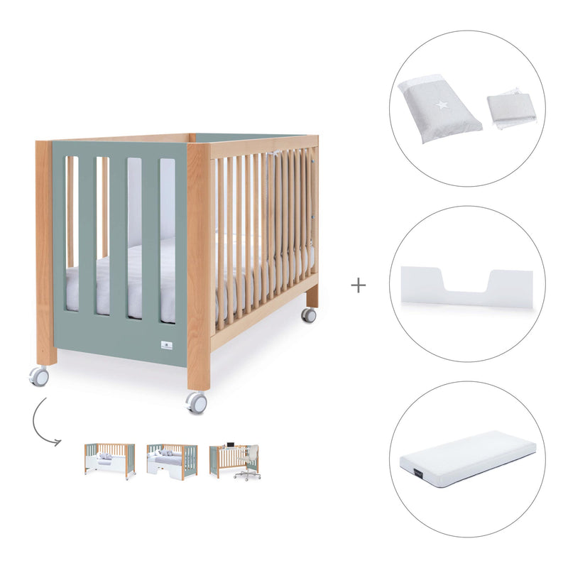 Lettino co-sleeping 60x120 cm (5in1) legno/verde · Occa C166-M9557