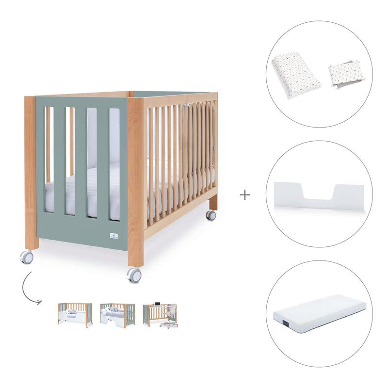 Lettino co-sleeping 60x120 cm (5in1) legno/verde · Occa C166-M9557