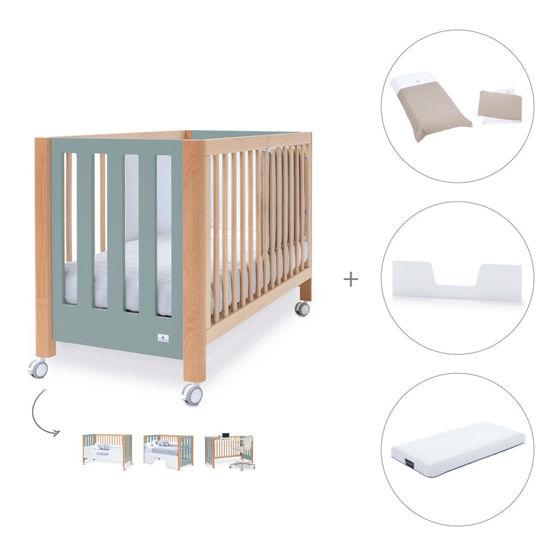 Lettino co-sleeping 60x120 cm (5in1) legno/verde · Occa C166-M9557