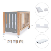 Lettino co-sleeping 60x120 cm (5in1) legno/grigio · Occa C166-M9558