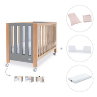 Lettino co-sleeping 60x120 cm (5in1) legno/grigio · Occa C166-M9558