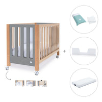 Lettino co-sleeping 60x120 cm (5in1) legno/grigio · Occa C166-M9558