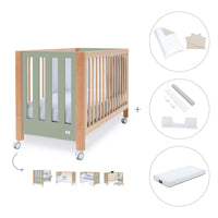 Lettino co-sleeping 60x120 cm (5in1) legno/verde oliva · Occa C166-M9556