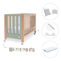 Lettino co-sleeping 60x120 cm (5in1) legno/verde oliva · Occa C166-M9556