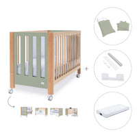 Lettino co-sleeping 60x120 cm (5in1) legno/verde oliva · Occa C166-M9556