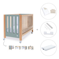 Lettino co-sleeping 60x120 cm (5in1) legno/verde · Occa C166-M9557