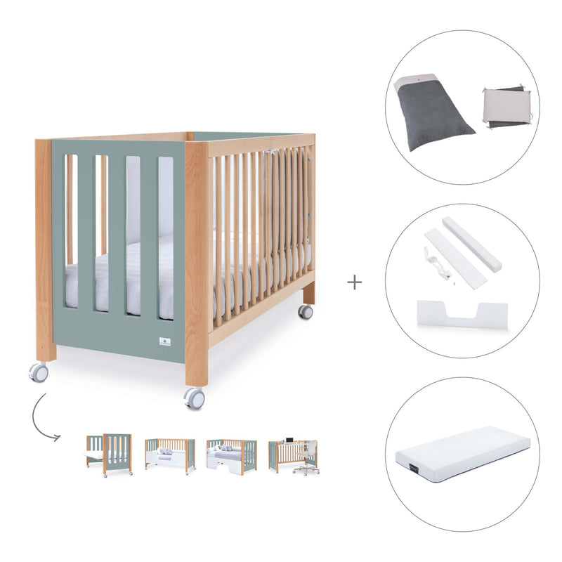 Lettino co-sleeping 60x120 cm (5in1) legno/verde · Occa C166-M9557