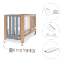 Lettino co-sleeping 60x120 cm (5in1) legno/grigio · Occa C166-M9558