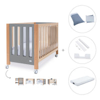 Lettino co-sleeping 60x120 cm (5in1) legno/grigio · Occa C166-M9558