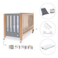 Lettino co-sleeping 60x120 cm (5in1) legno/grigio · Occa C166-M9558