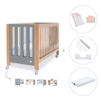 Lettino co-sleeping 60x120 cm (5in1) legno/grigio · Occa C166-M9558