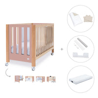 Lettino co-sleeping 60x120 cm (5in1) legno/rosa · Occa C166-M9559