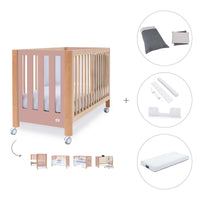 Lettino co-sleeping 60x120 cm (5in1) legno/rosa · Occa C166-M9559