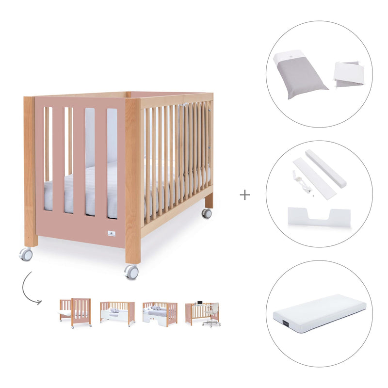 Lettino co-sleeping 60x120 cm (5in1) legno/rosa · Occa C166-M9559