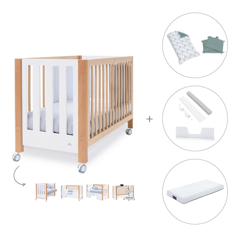 Lettino co-sleeping 60x120 cm (5in1) legno/bianco · Occa C166-M9577