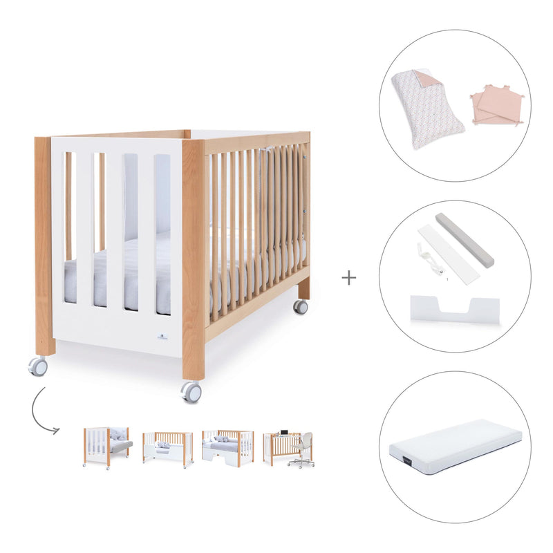 Lettino co-sleeping 60x120 cm (5in1) legno/bianco · Occa C166-M9577