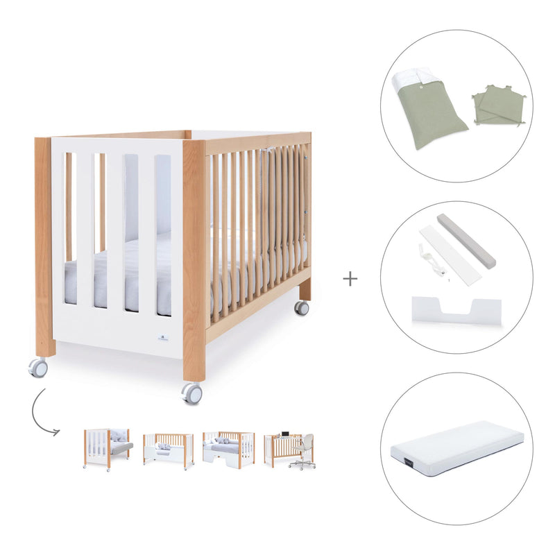 Lettino co-sleeping 60x120 cm (5in1) legno/bianco · Occa C166-M9577