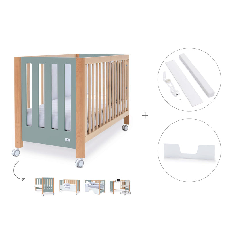 Lettino co-sleeping 60x120 cm (5in1) legno/verde · Occa C166-M9557