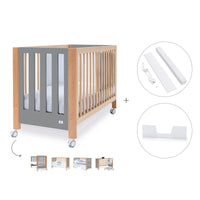 Lettino co-sleeping 60x120 cm (5in1) legno/grigio · Occa C166-M9558