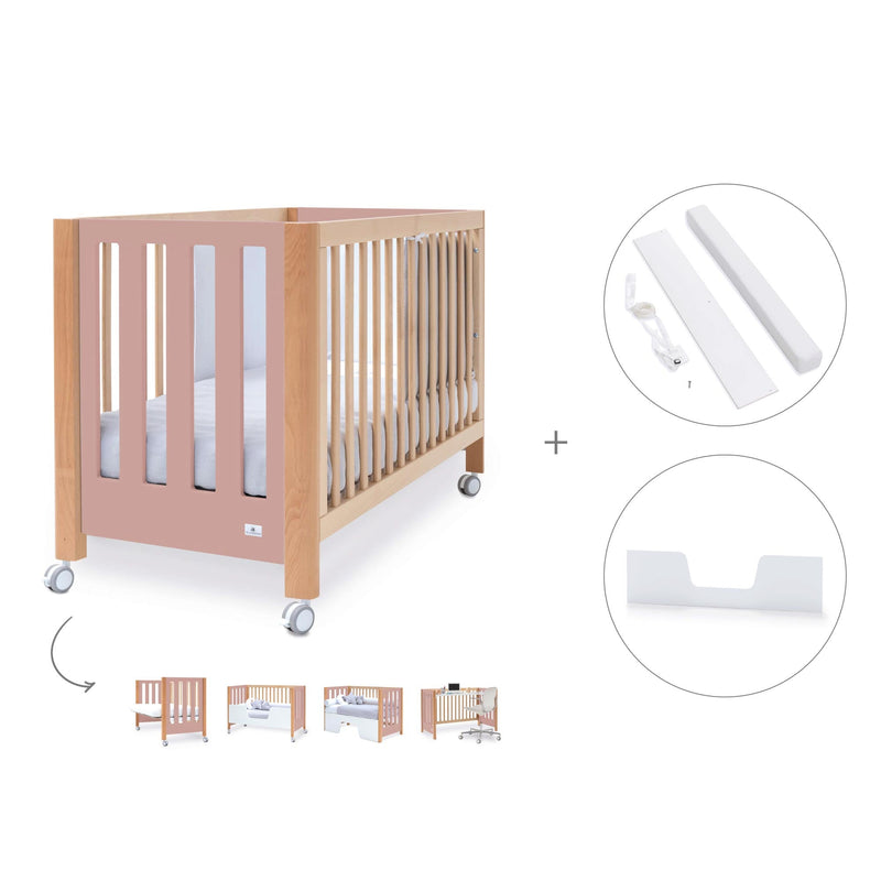 Lettino co-sleeping 60x120 cm (5in1) legno/rosa · Occa C166-M9559