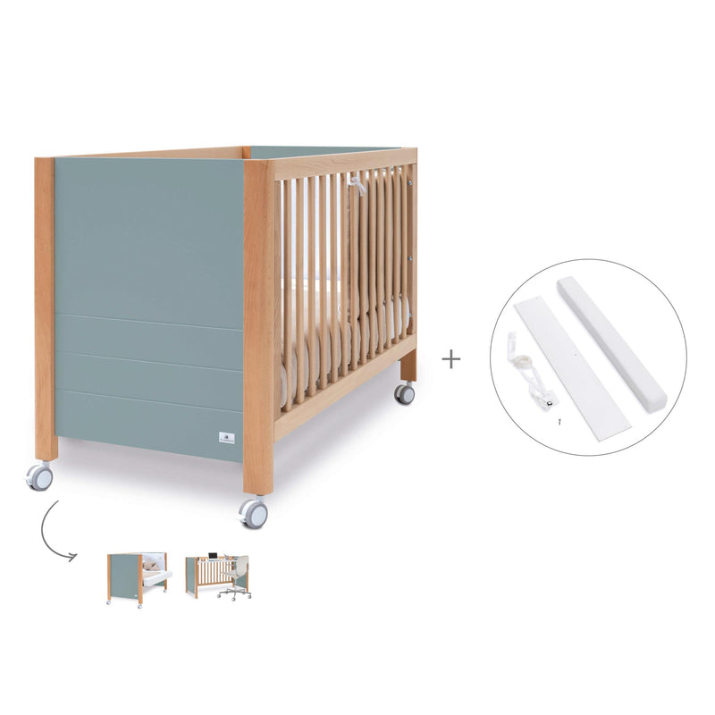 Lettino co-sleeping 60x120 cm (5in1) legno/verde · Ombra C167-M9557