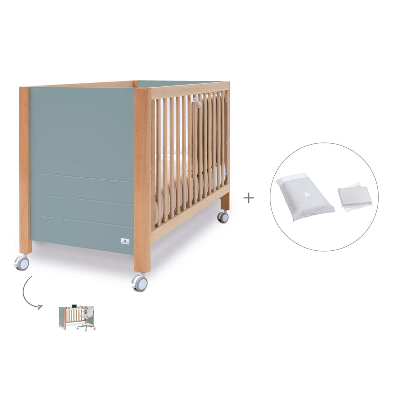 Lettino co-sleeping 60x120 cm (5in1) legno/verde · Ombra C167-M9557