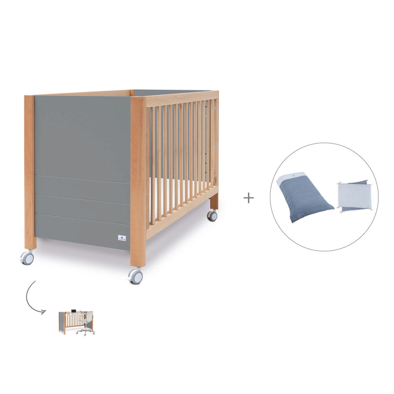 Lettino co-sleeping 60x120 cm (5in1) legno/grigio · Ombra C167-M9558