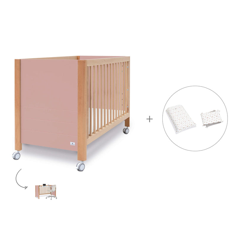 Lettino co-sleeping 60x120 cm (5in1) legno/rosa · Ombra C167-M9559