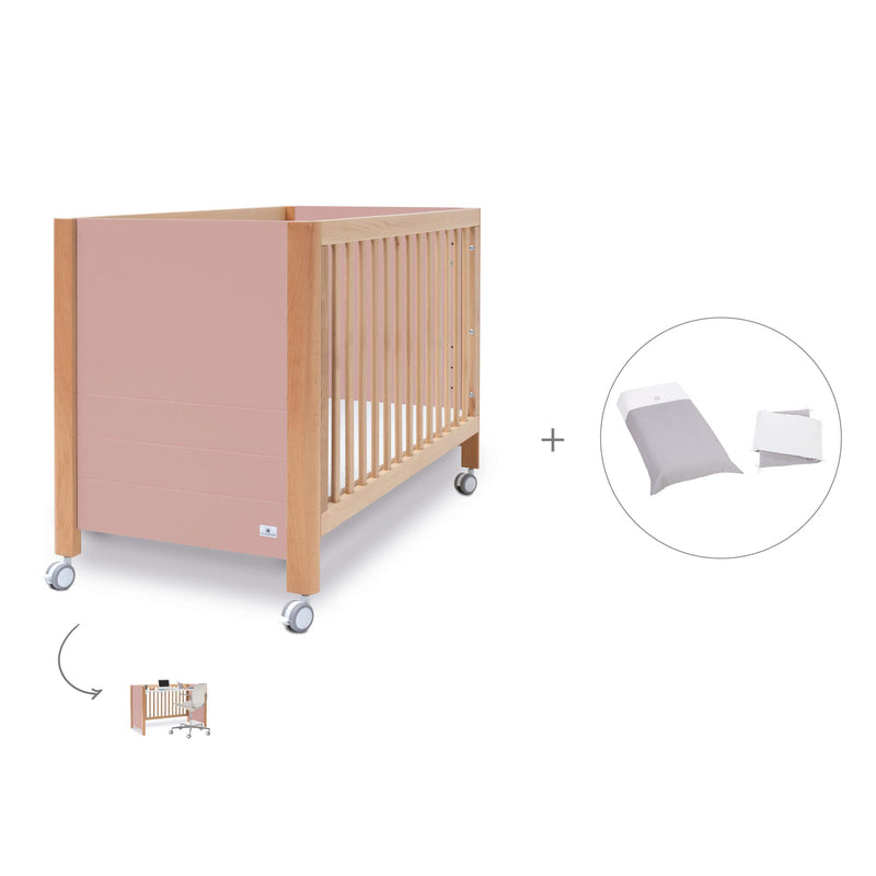 Lettino co-sleeping 60x120 cm (5in1) legno/rosa · Ombra C167-M9559