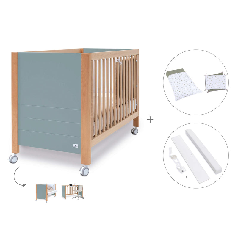 Lettino co-sleeping 60x120 cm (5in1) legno/verde · Ombra C167-M9557