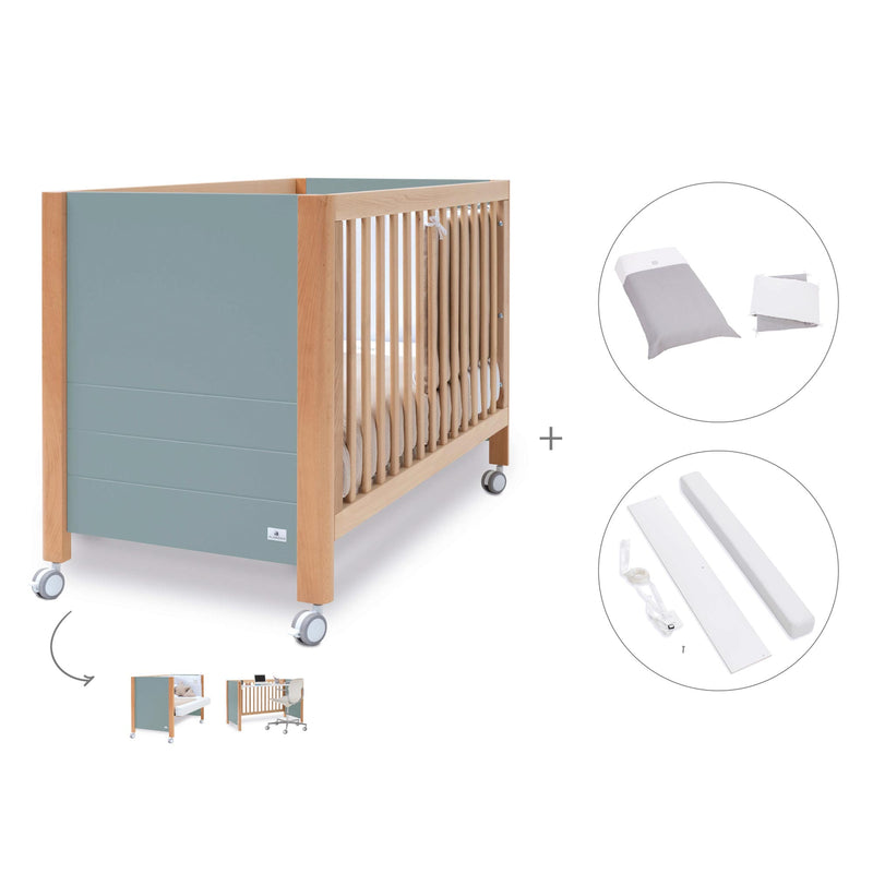 Lettino co-sleeping 60x120 cm (5in1) legno/verde · Ombra C167-M9557