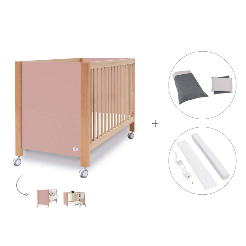 Lettino co-sleeping 60x120 cm (5in1) legno/rosa · Ombra C167-M9559