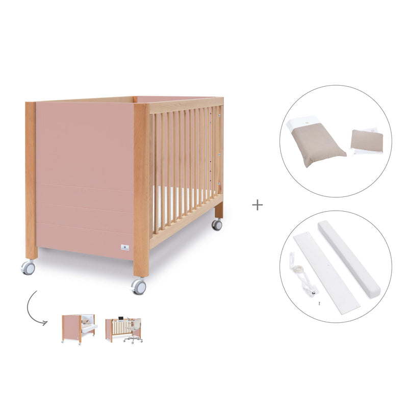 Lettino co-sleeping 60x120 cm (5in1) legno/rosa · Ombra C167-M9559