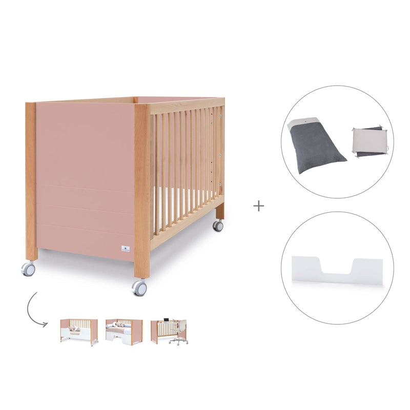 Lettino co-sleeping 60x120 cm (5in1) legno/rosa · Ombra C167-M9559