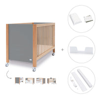 Lettino co-sleeping 60x120 cm (5in1) legno/grigio · Ombra C167-M9558