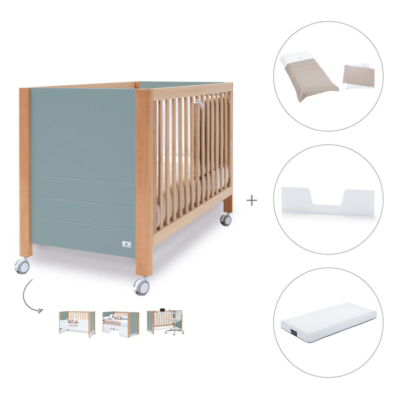 Lettino co-sleeping 60x120 cm (5in1) legno/verde · Ombra C167-M9557