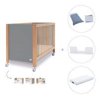 Lettino co-sleeping 60x120 cm (5in1) legno/grigio · Ombra C167-M9558