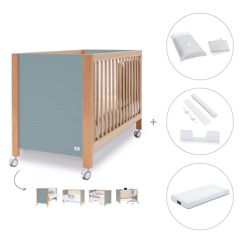 Lettino co-sleeping 60x120 cm (5in1) legno/verde · Ombra C167-M9557