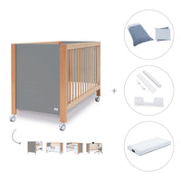 Lettino co-sleeping 60x120 cm (5in1) legno/grigio · Ombra C167-M9558