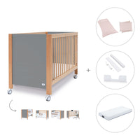 Lettino co-sleeping 60x120 cm (5in1) legno/grigio · Ombra C167-M9558