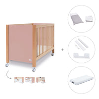 Lettino co-sleeping 60x120 cm (5in1) legno/rosa · Ombra C167-M9559