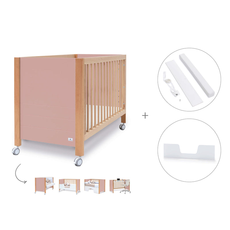 Lettino co-sleeping 60x120 cm (5in1) legno/rosa · Ombra C167-M9559