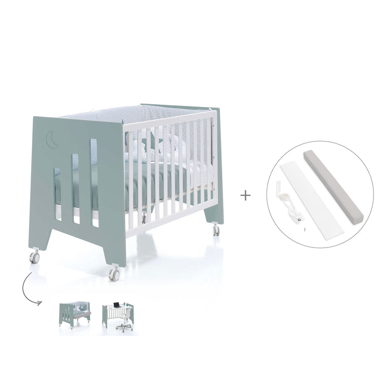 Lettino co-sleeping 60x120 cm (5in1) verde eucalipto · Omni Due Eucalyptus