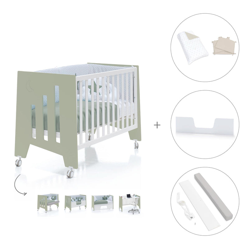Lettino co-sleeping 60x120 cm (5in1) verde oliva · Omni C181-M7756