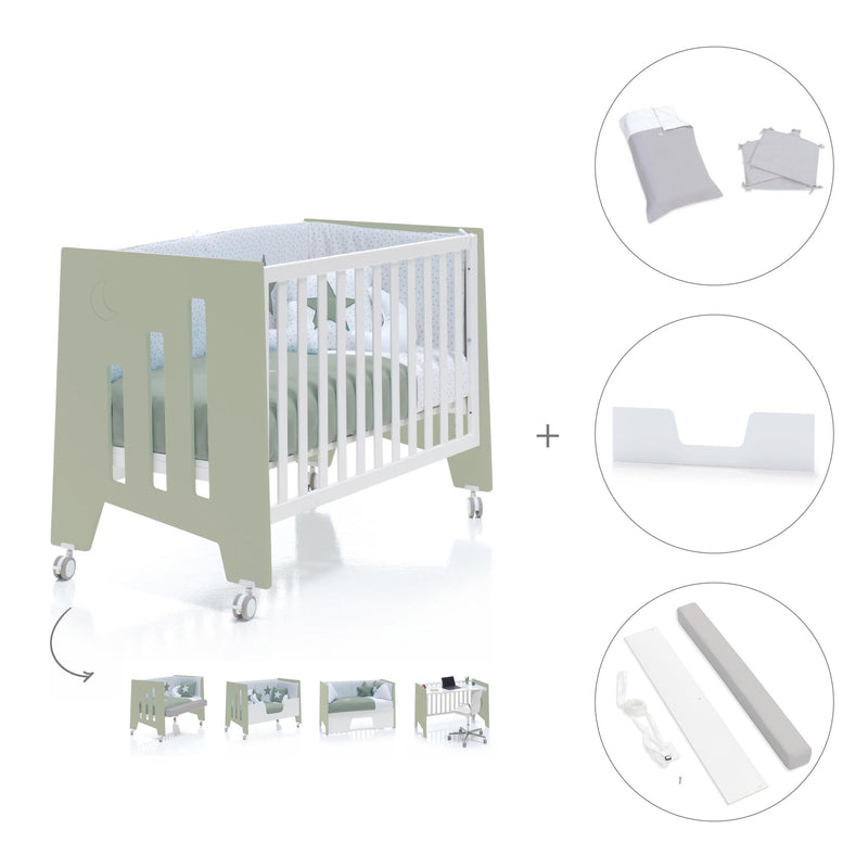 Lettino co-sleeping 60x120 cm (5in1) verde oliva · Omni C181-M7756