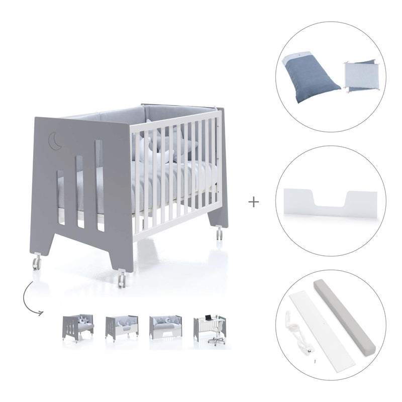 Lettino co-sleeping 60x120 cm (5in1) bianco/antracite · Omni Due Antracita